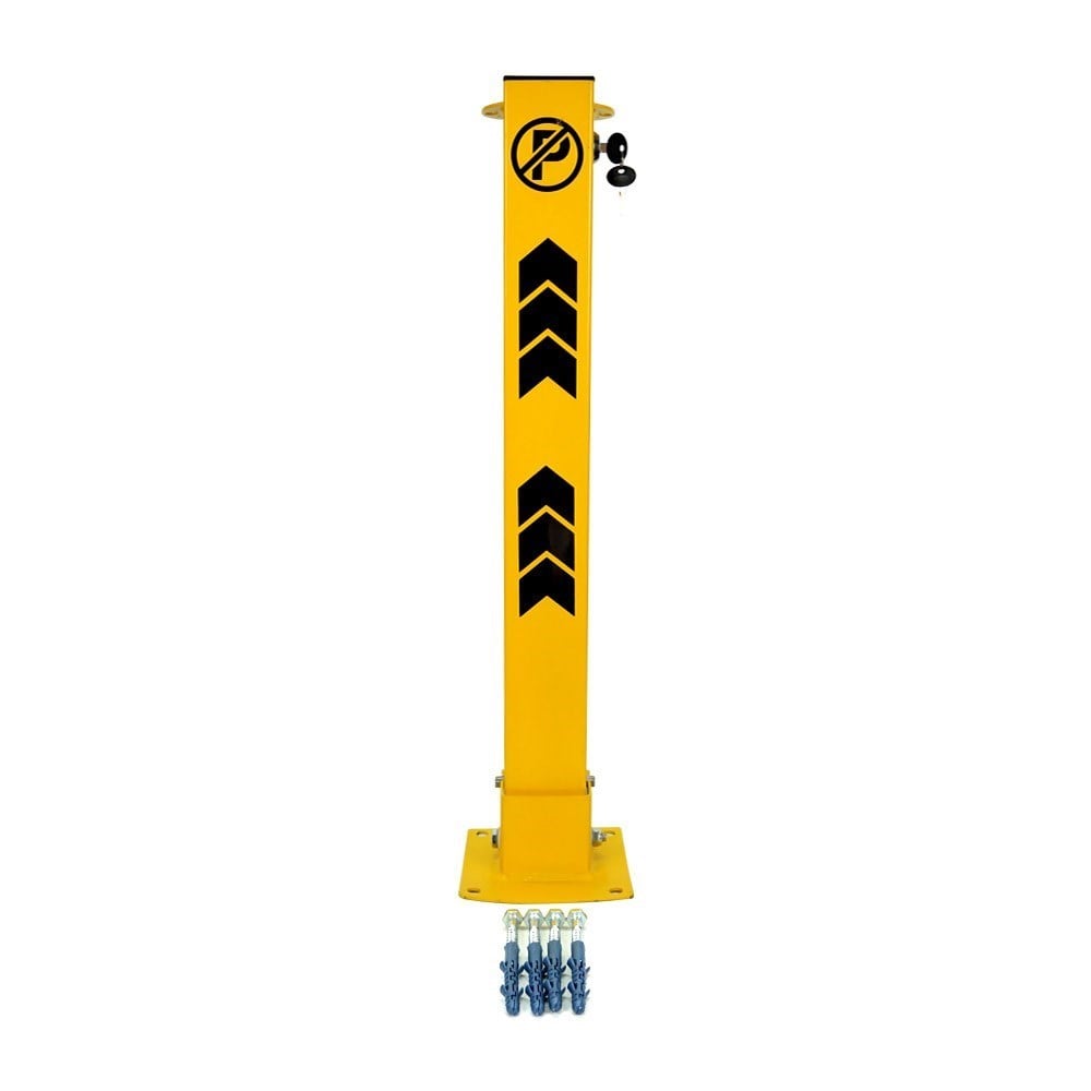 Folding Parking Post with Integral Lock 75 cm, Yellow