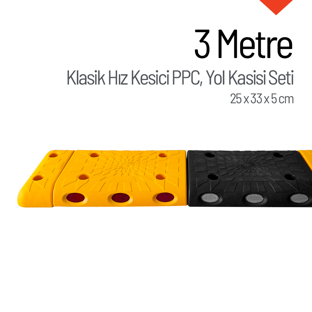 Klasik Hız Kesici PPC Set Kapaklı, Yol Kasisi 25 x 33 x 5 cm - 3 MetrePlastik Yol Kasisi Setleri