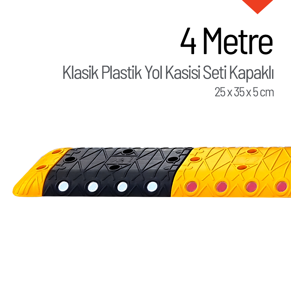 Klasik Hız Kesici Set Kapaklı Plastik, Yol Kasisi 25 x 35 x 5 cm - 4 metrePlastik Yol Kasisi Setleri