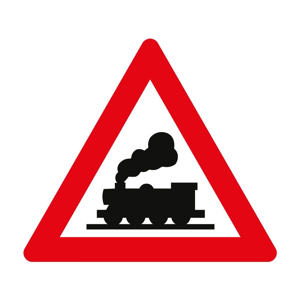 ''Railway Crossing Ahead '' Sign T-26