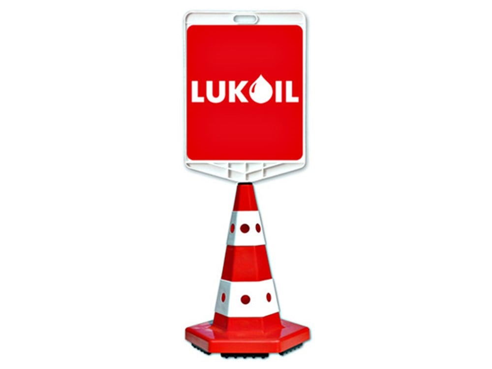 Lukoil Logo Çift Taraf Baskı Trafik Koni Seti