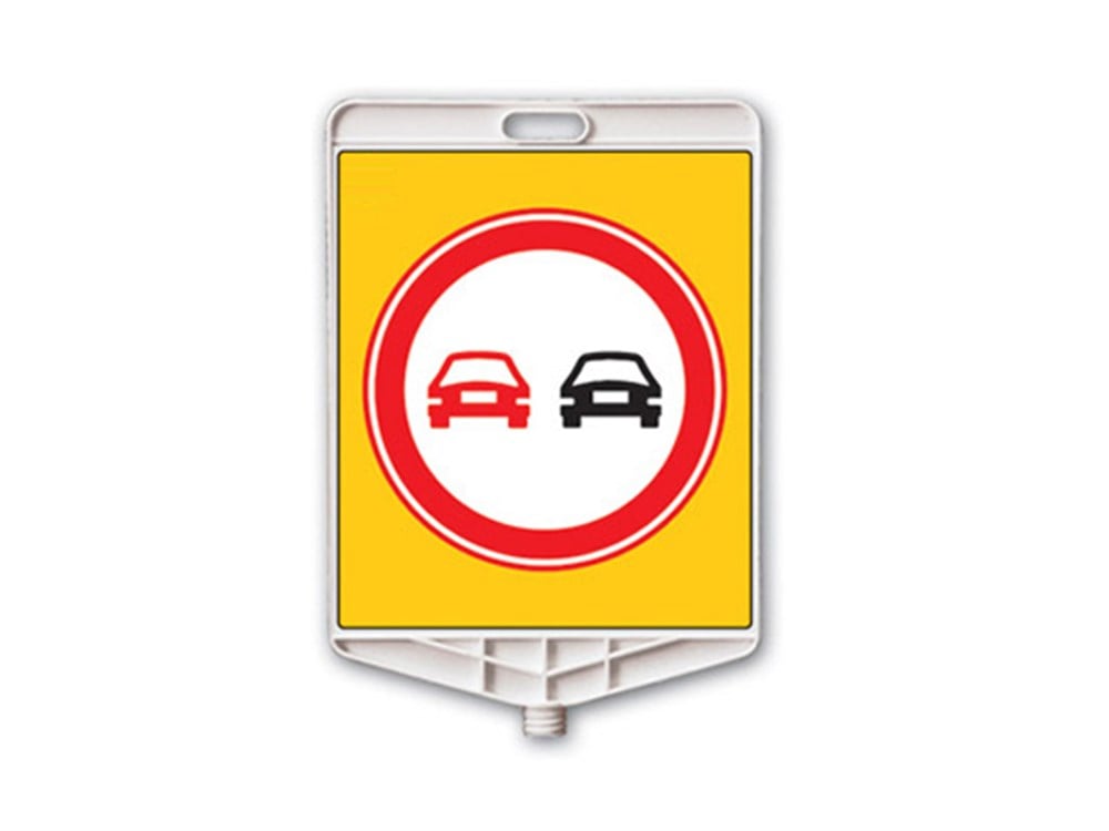 Öndeki Taşıtı Geçmek Yasaktır Dikdörtgen Levha Çift Taraf Baskı