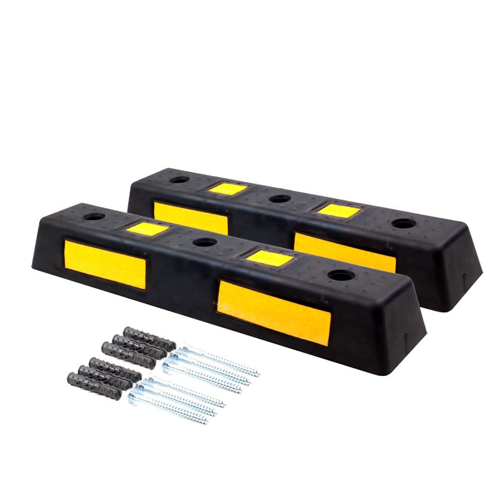 Oto Park Araç Durdurucu Kauçuk Stoper 74x15x10 cm 2 Adet Set Otopark Araç Stoperi