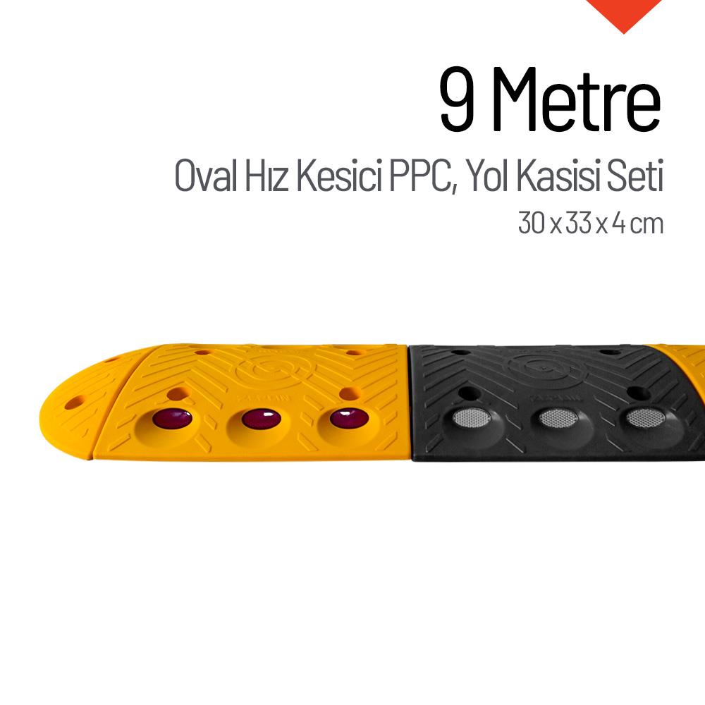 Oval Hız Kesici Set Kapaklı PPC, Yol Kasisi 30 x 33 x 4 cm - 9 MetrePlastik Yol Kasisi Setleri