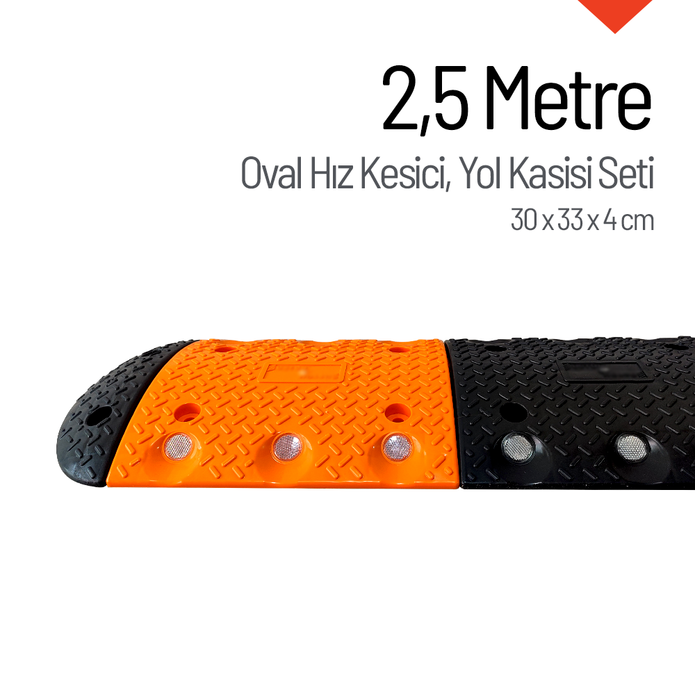 Oval Hız Kesici, Yol Kasisi 2,5 metrePlastik Yol Kasisi Setleri