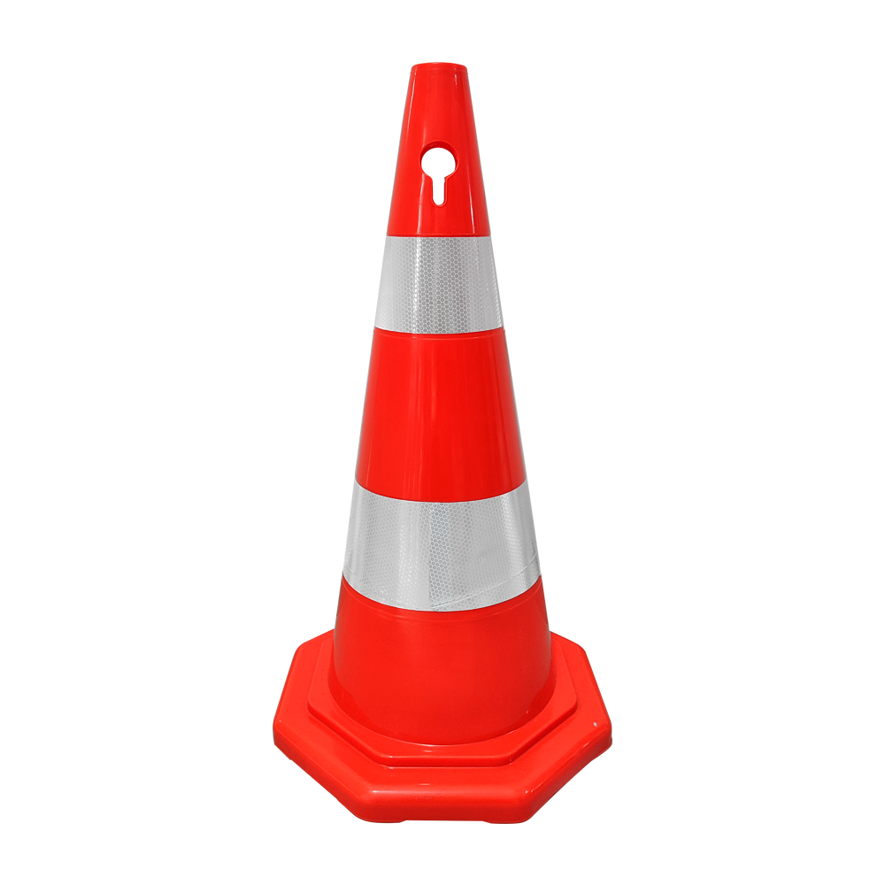 PVC Octagonal Traffic Cone with Double Collar-70 cm