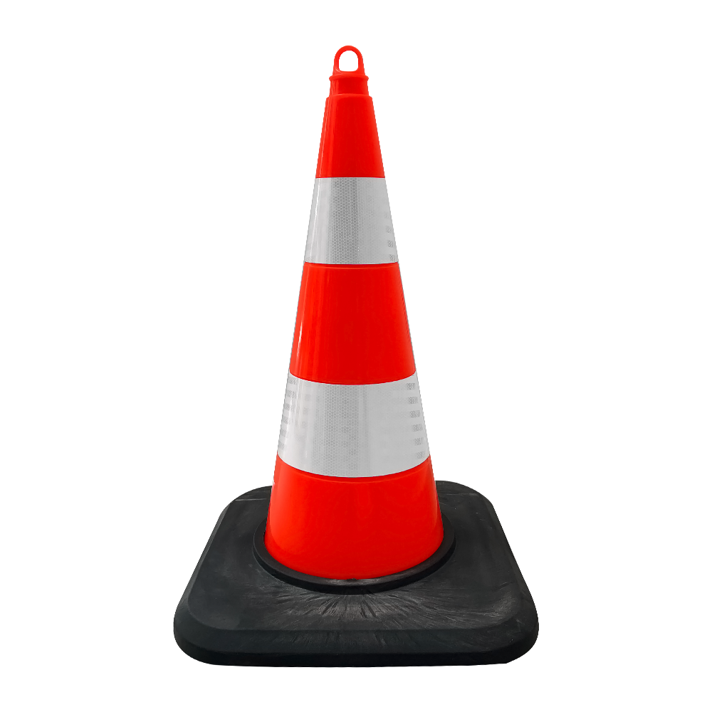 PVC Trafik Konisi 75 cm Çift Reflektifli Ağırlıklı Trafik DubasıTrafik Konisi PVC 75 cm