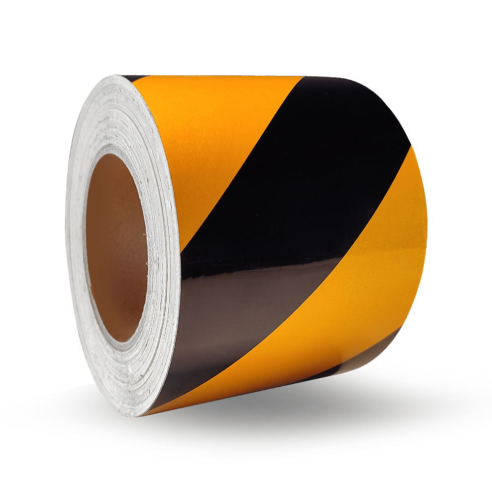 Reflektif Bant 46 Metre - En: 10 cm (Sarı-Siyah)Reflektif  Bant-Reflektör