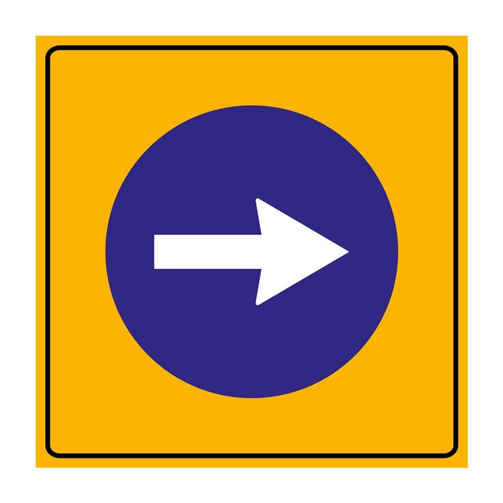 Sağdan Gidiniz Yön Levhası 90x90 cm TT-35aYol Bakım Levhaları