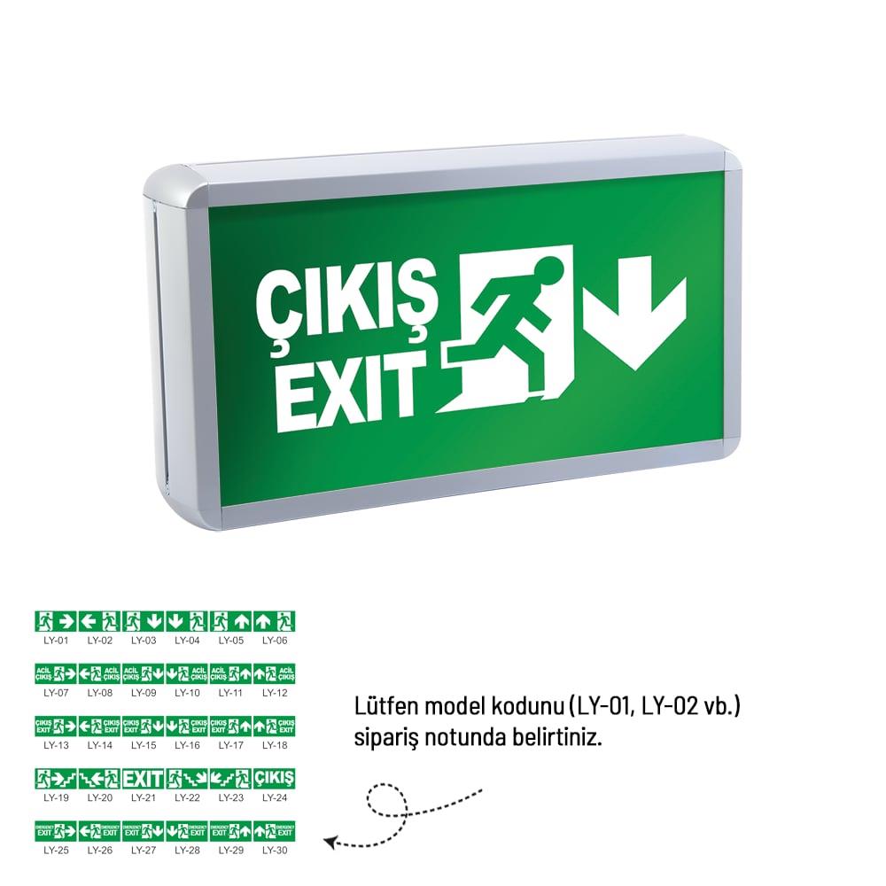 Tekyüz Acil Çıkış Yönlendirme Armatürü Z Seri 75 x 325 x 185mmSıva Üstü