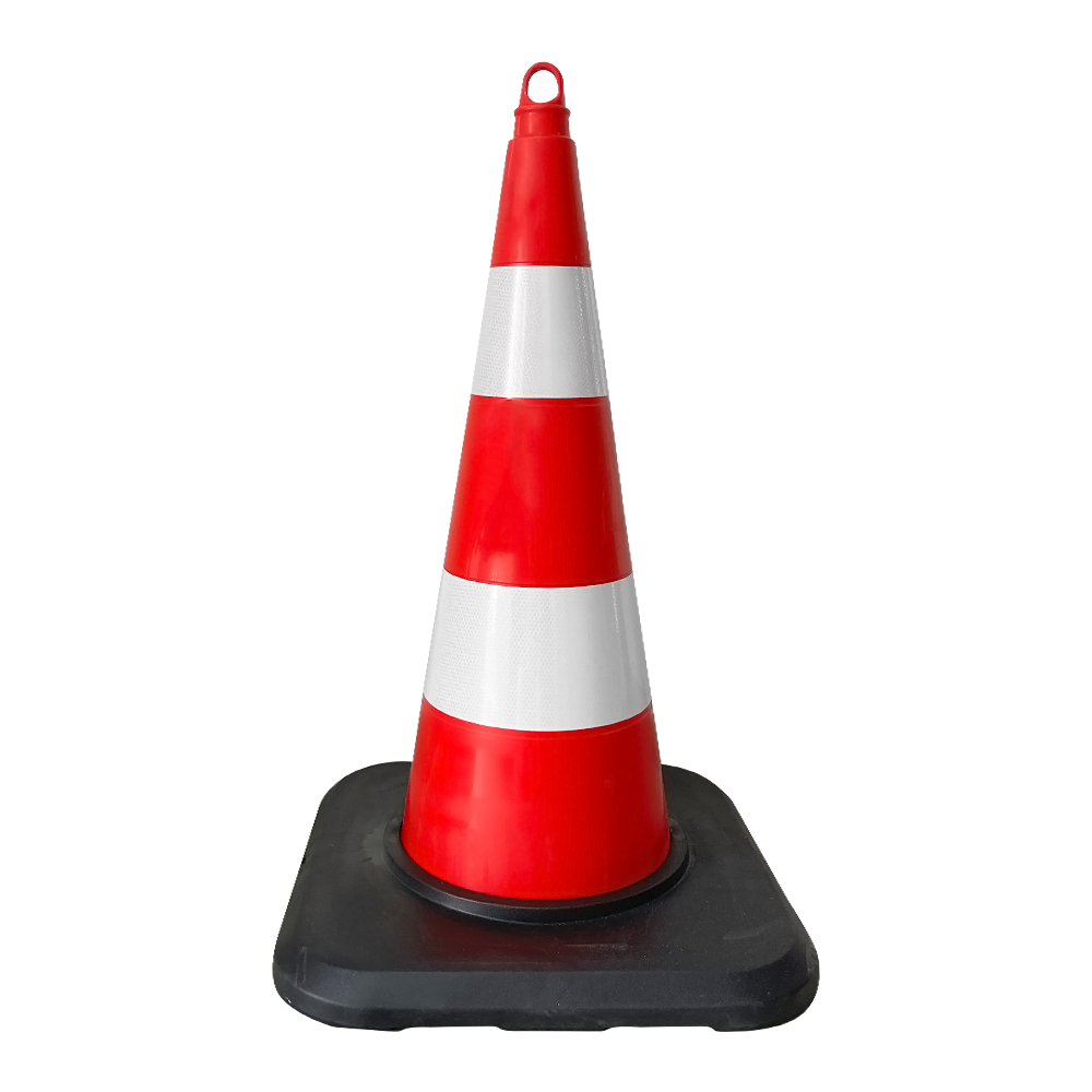 TPE Trafik Konisi 75 cm Ağırlıklı Çift Reflektifli Trafik DubasıTrafik Konisi PPC 50-60-75 cm
