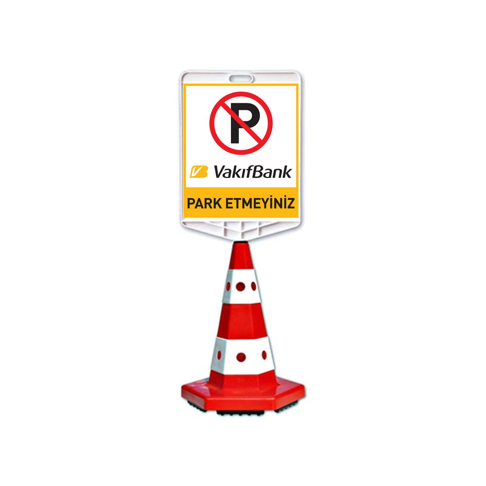 Vakıfbank Logo Çift Taraf Baskı Trafik Koni Seti Trafik DubasıTraffic Cones Sets