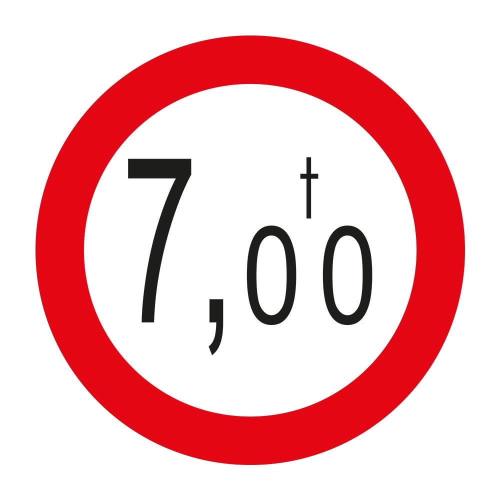 Yüklü Ağırlığı ... Tondan Fazla Olan Taşıt Giremez Levhası TT-24Trafik Tanzim İşaretleri