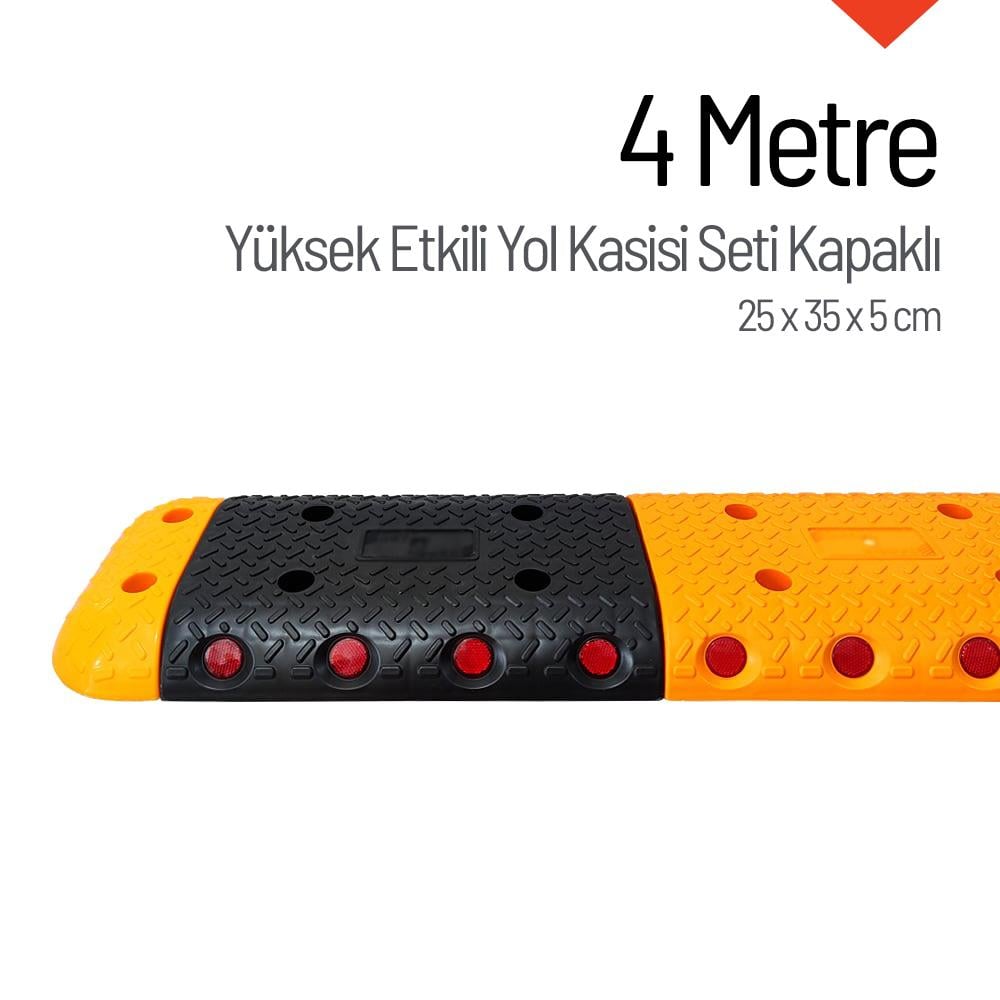 Yüksek Etkili Hız Kesici, Yol Kasisi 25 x 35 x 5 cm - 4 metrePlastik Yol Kasisi Setleri
