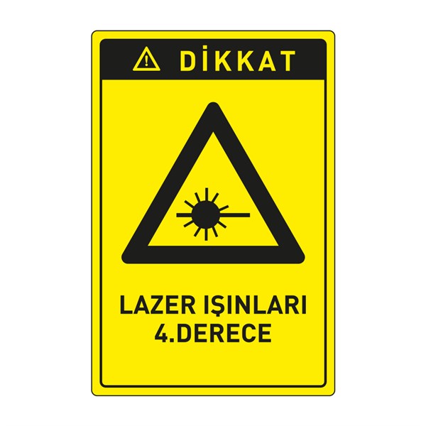 Dikkat Lazer Işınları 4.Derece LevhasıDikkat ve Tehlike Levhaları