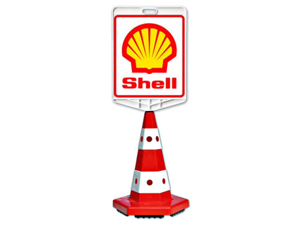 Shell Logo Çift Taraf Baskı Trafik Koni Seti