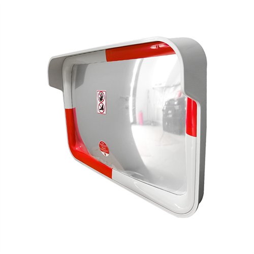 Trafik Güvenlik Aynası 40 x 60 cm Beyaz-Kırmızı, Tümsek Ayna, Otopark AynasıTrafik Güvenlik Aynası
