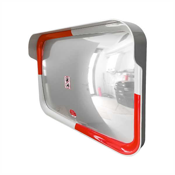 Trafik Güvenlik Aynası 60 x 80 cm Beyaz-Kırmızı, Tümsek Ayna, Otopark AynasıTrafik Güvenlik Aynası