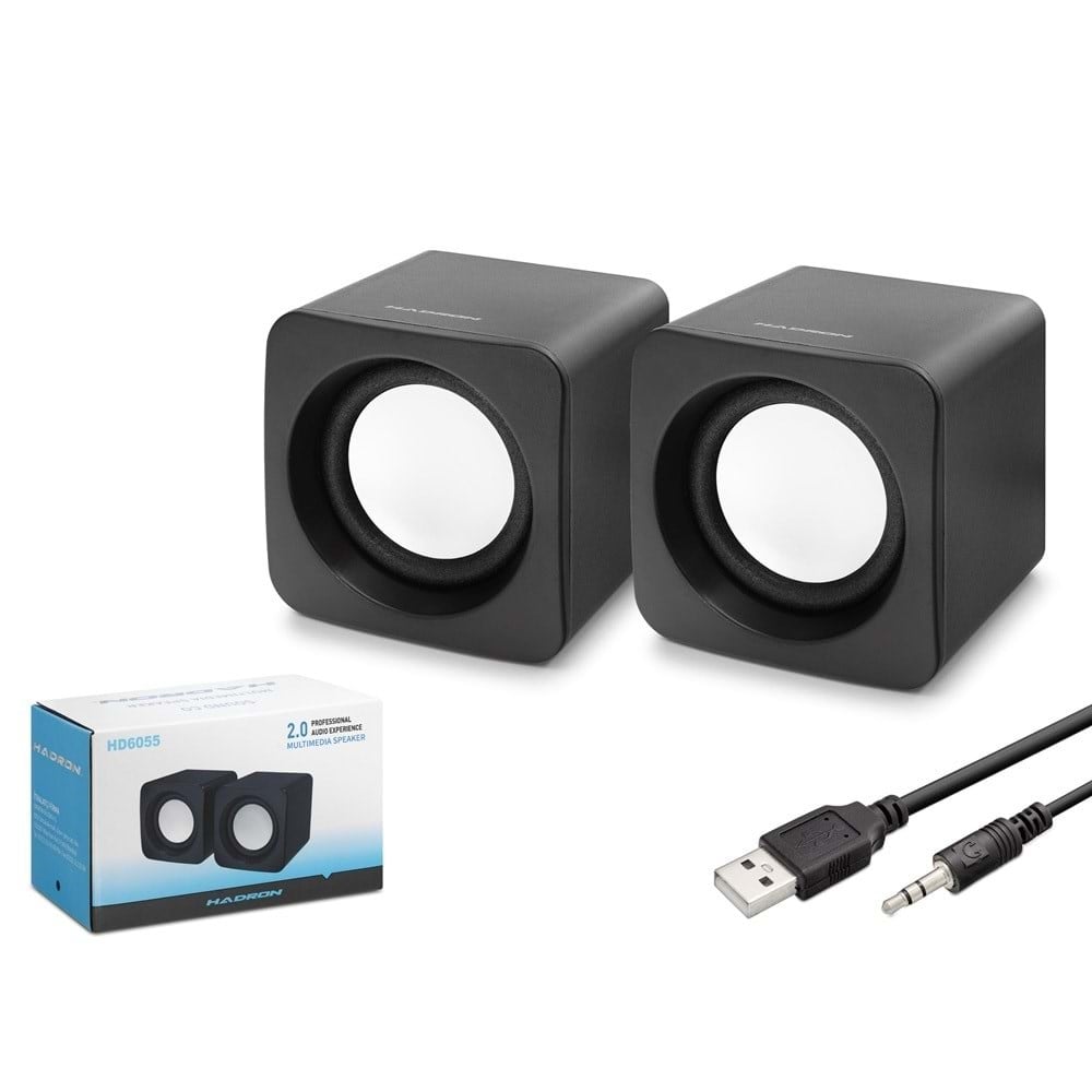 HADRON HD6055 Masaüstü Hoparlör 2.0 Kanal USB 3.5 mm Siyah