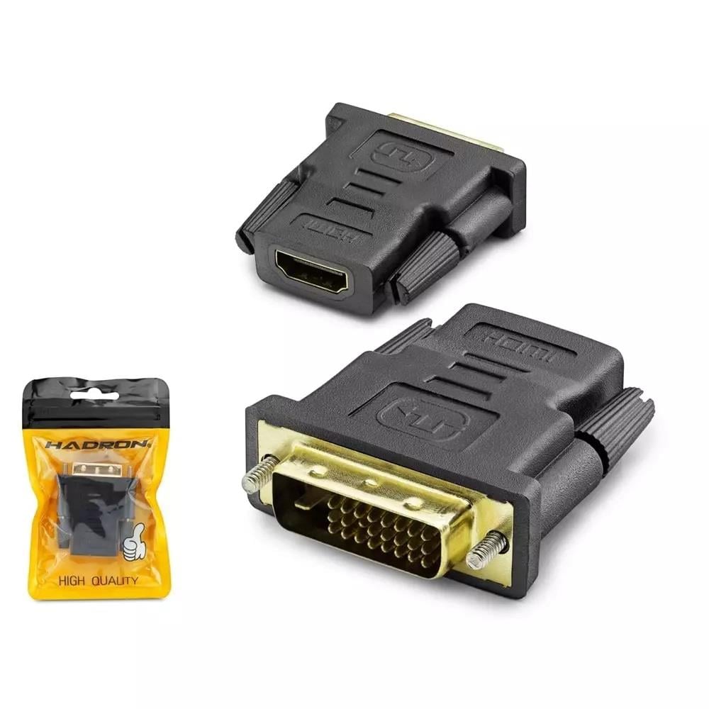 HADRON HDX1266 DVI (M) TO HDMI (F) ADAPTÖR 24+1 SİYAH