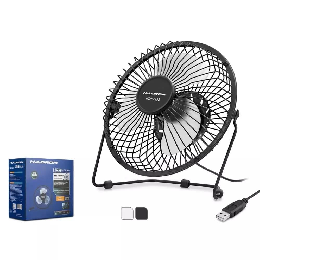 HADRON HDX7252 VANTİLATÖR USB METAL 18CM SİYAH - BEYAZ