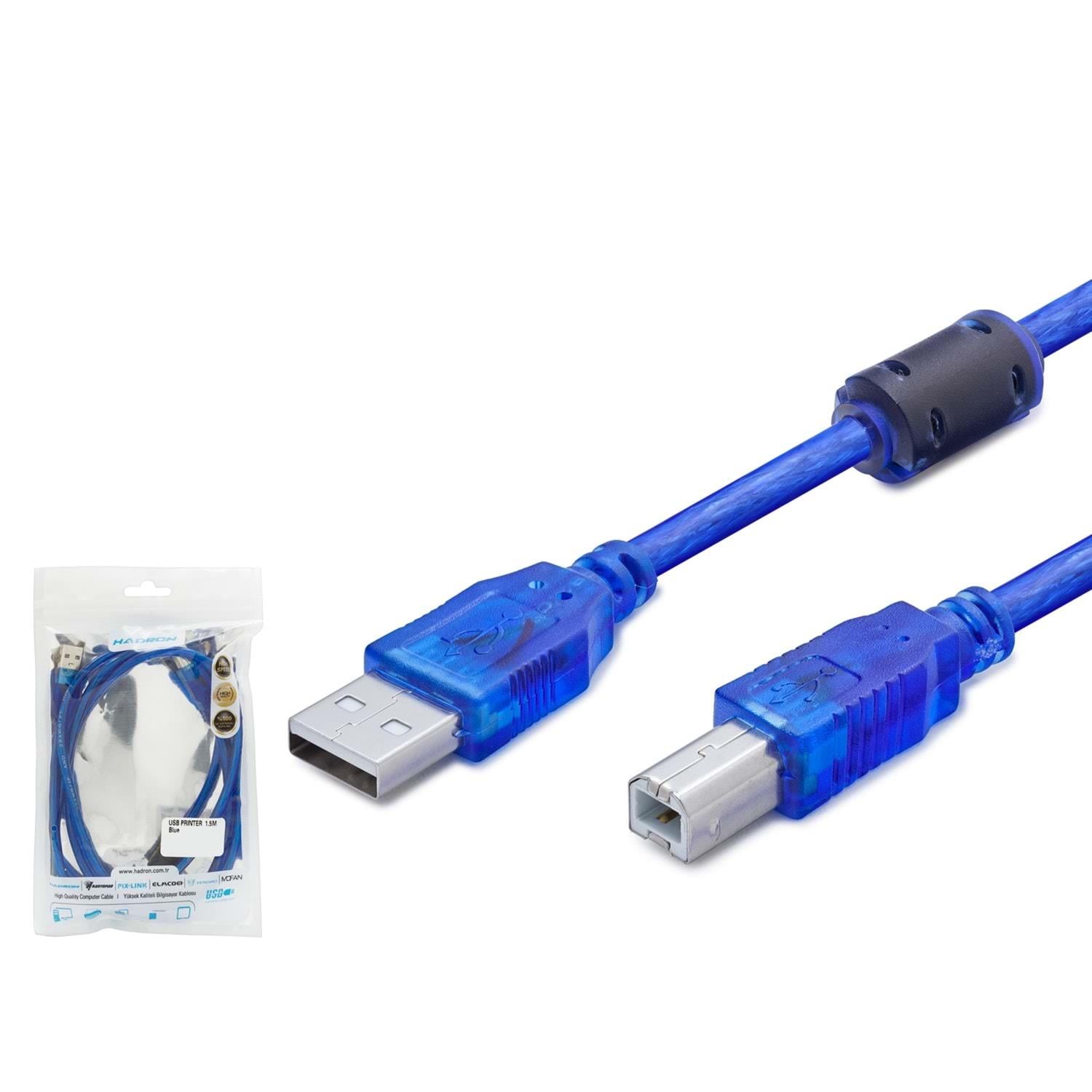HADRON HDX7501 KABLO PRINTER TO USB 1.5MT USB 2.0 TRANSPARENT