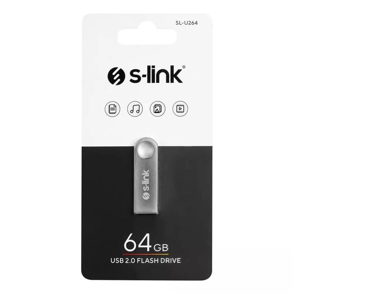S-LINK SL-U264 USB Flash Bellek 64 GB USB 2.0 Metal Gövde