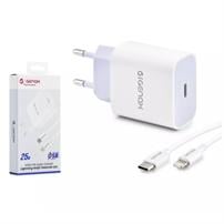 GENAX GNX012 LIGHTNING - TYPE-C ŞARJ ADAPTÖRÜ SET PD 25W BEYAZ