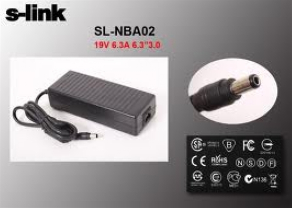 S-link SL-NBA02 120W 19V 6.3A 6.3x3.0 Toshiba Notebook Standart Adaptör