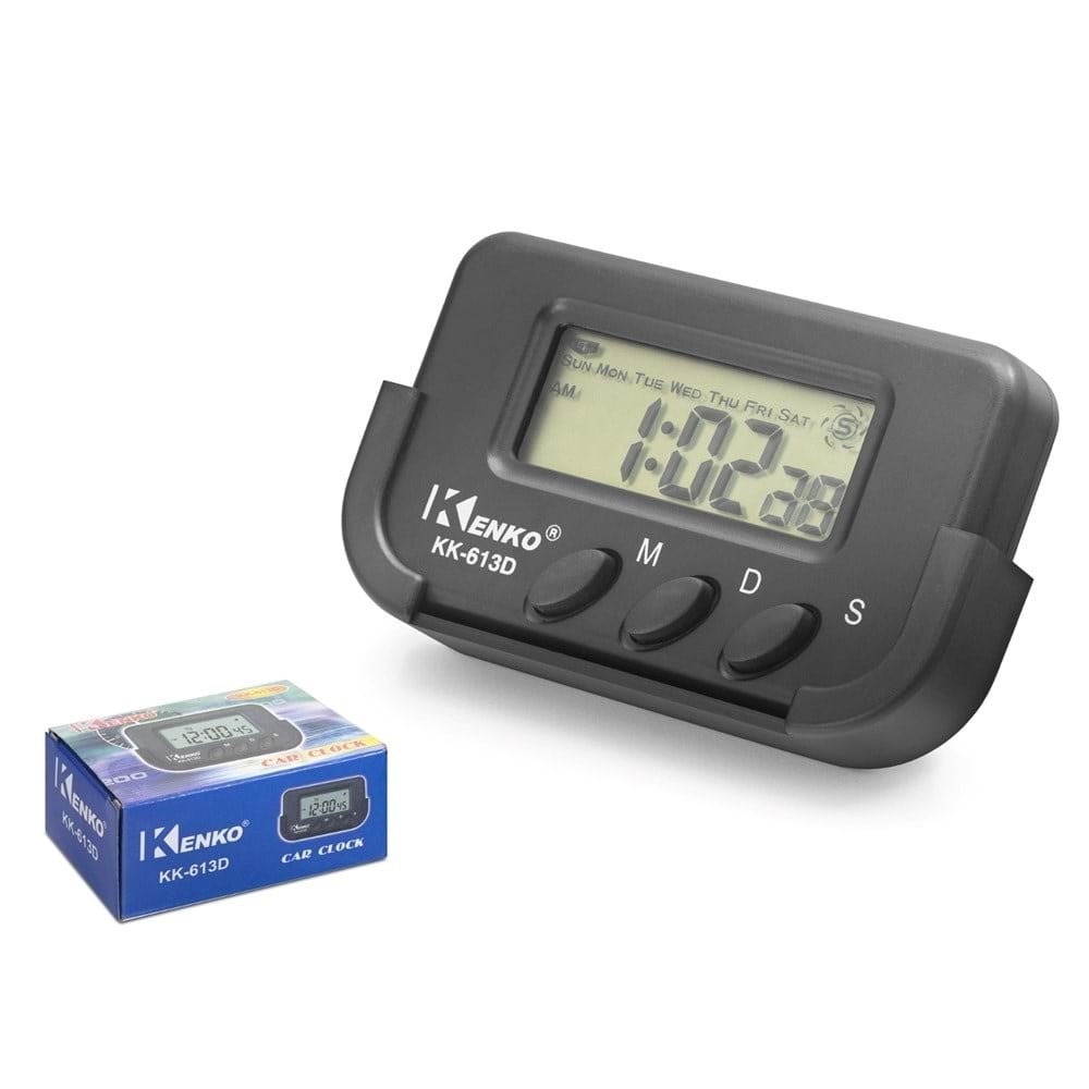 KENKO KK-613D Dijital Araç Saati LCD Ekran Dashboard Saat - Siyah