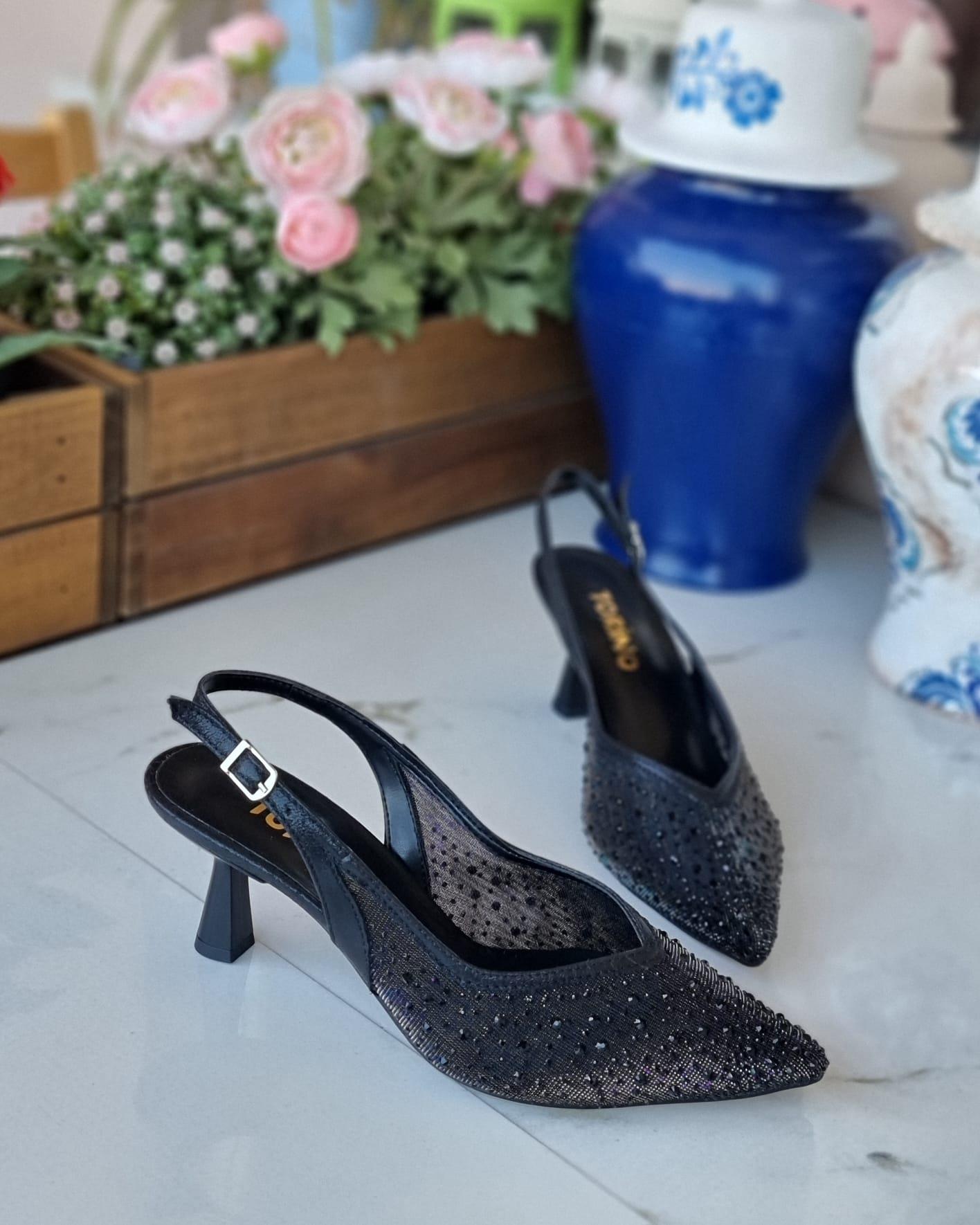 0085 0861 SİYAH TÜL TAŞLI