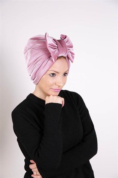 TURBAN VELOURS ROSE POUDRÉ