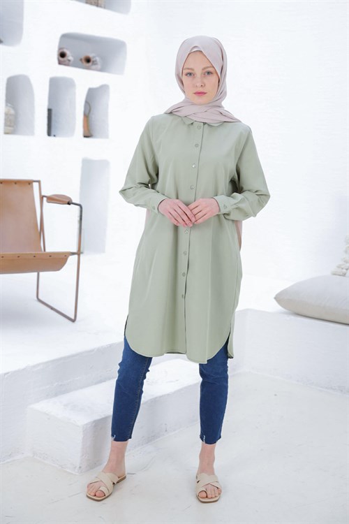 CHEMISE BASIC VERT AMANDE