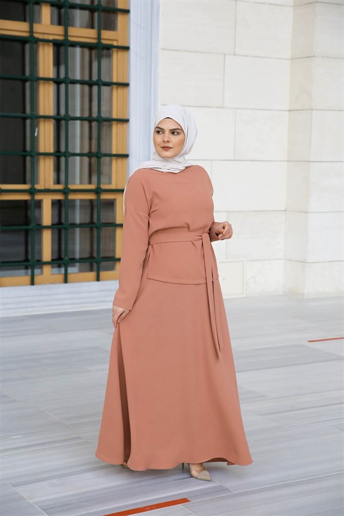 ENSEMBLE MODESTY JUPE SAUMON