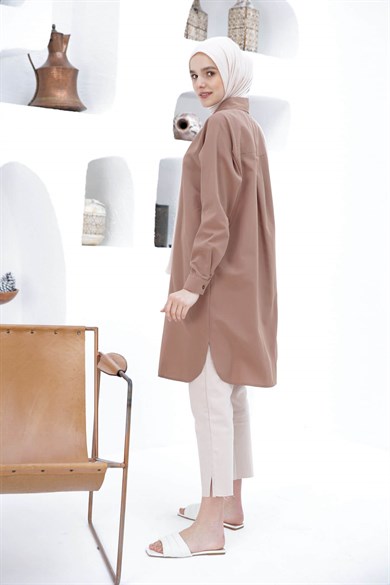 CHEMISE BASIC MARRON