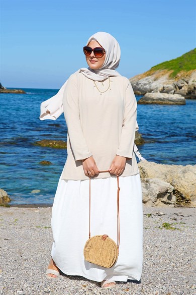 JUPE LEGERE COUPE DROITE BLANCHE SKIRT