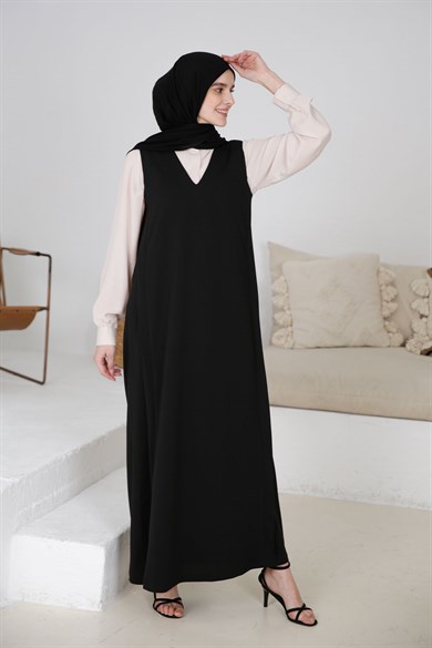 ROBE SANS MANCHES NOIR