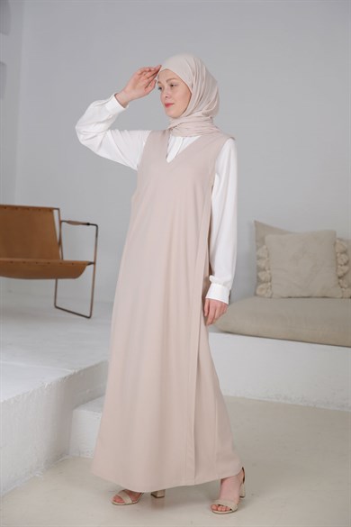 ROBE SANS MANCHES NUDE