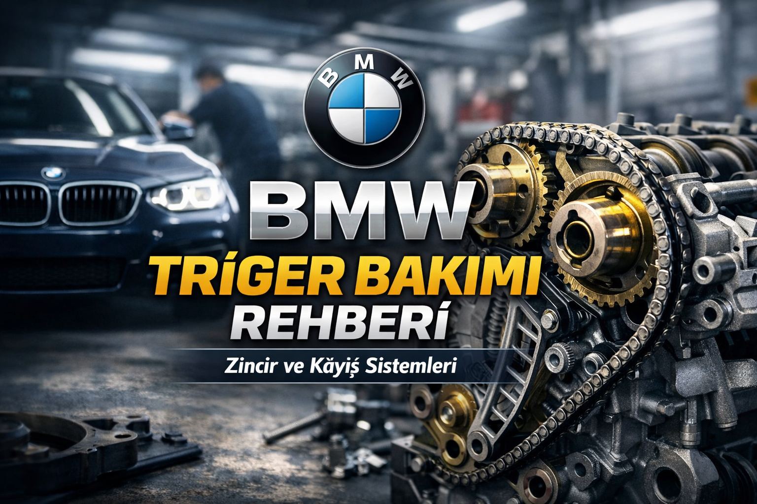 BMW triger zinciri ve motor zamanlama sistemi detaylı görünüm