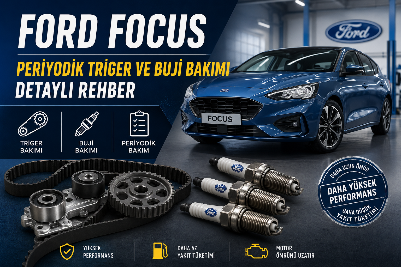 Ford Focus triger ve buji bakımı detaylı rehber blog kapağı