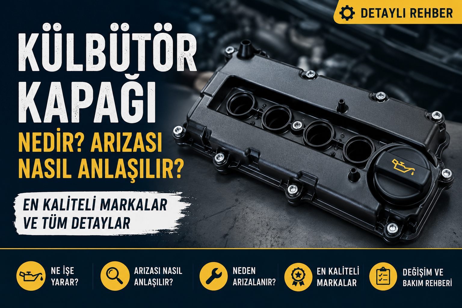 Siyah otomotiv külbütör kapağı ürün görseli