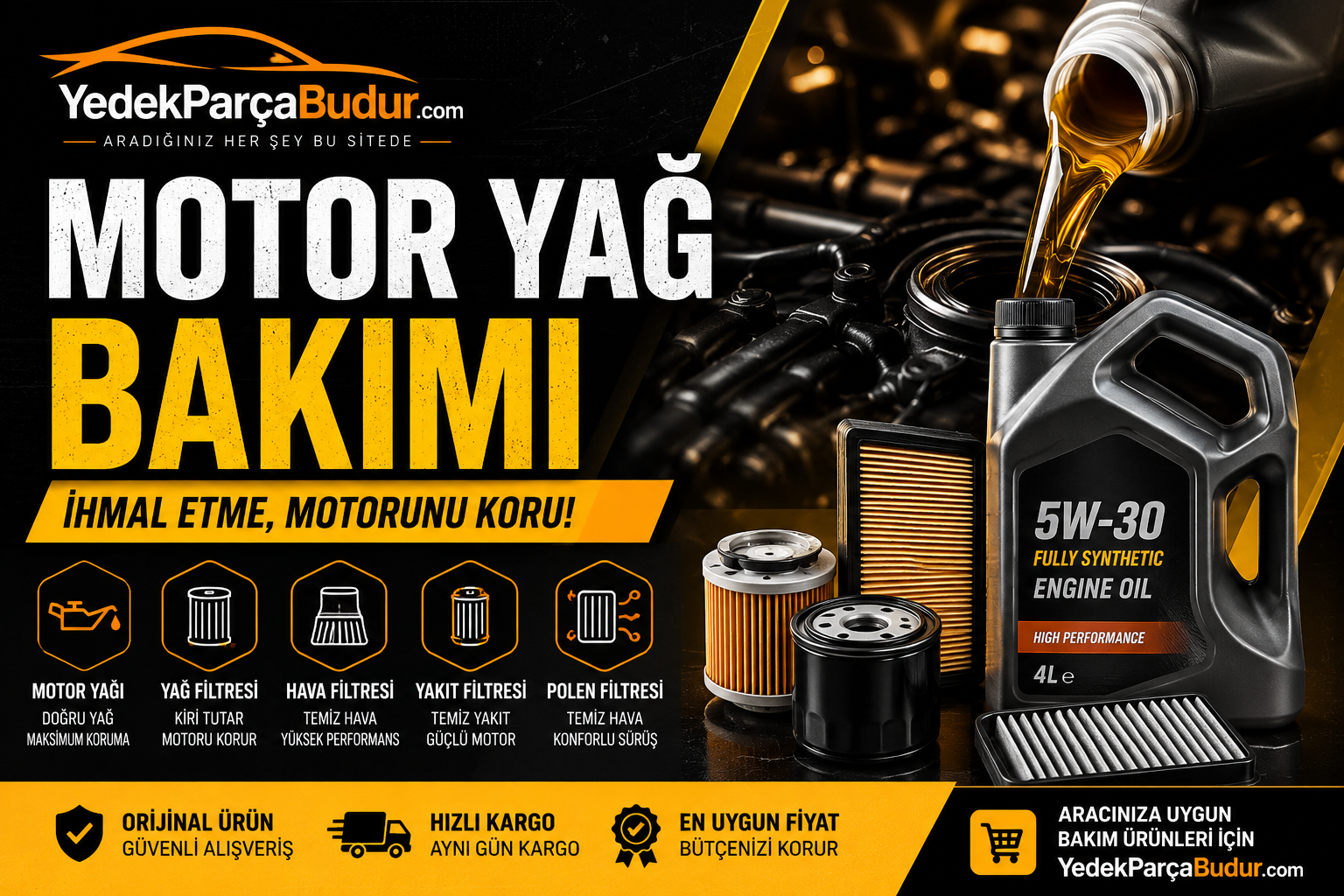 Motor yağ bakımı ve filtre değişimi hakkında bilgilendirici otomotiv blog kapağı
