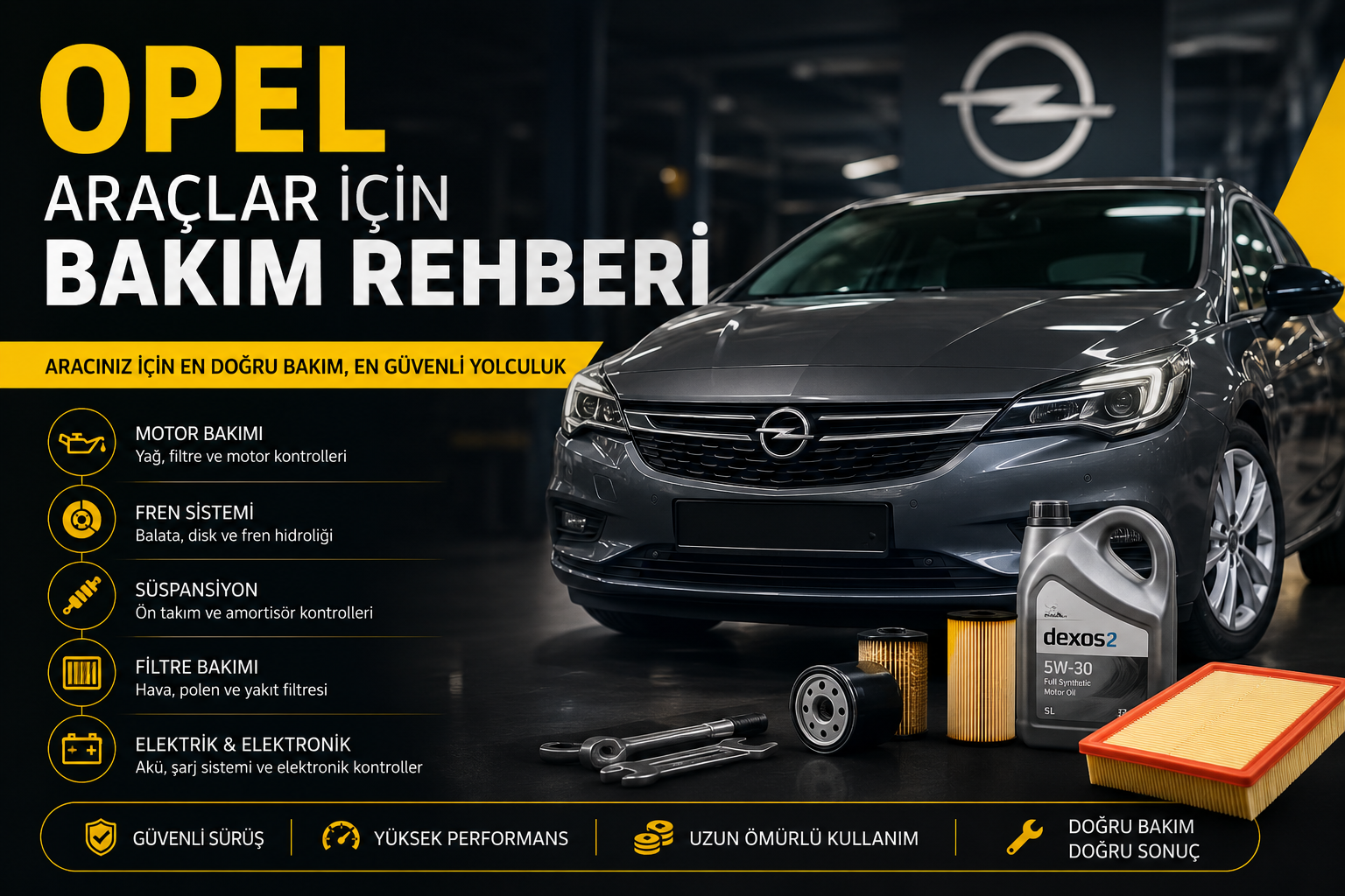 Opel araçlar için detaylı bakım rehberi ve periyodik bakım önerileri
