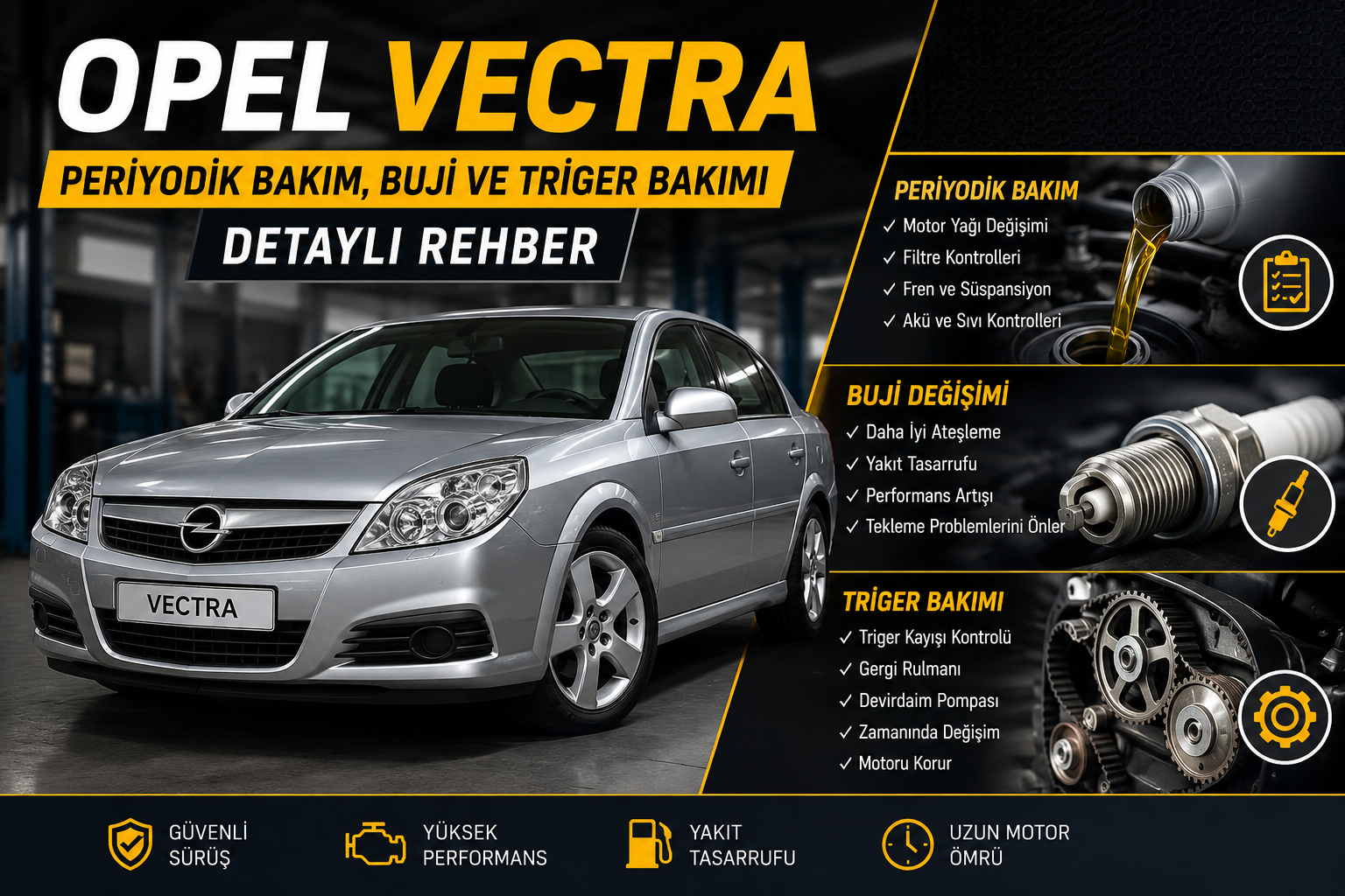 Opel Vectra periyodik bakım ve triger değişim rehberi