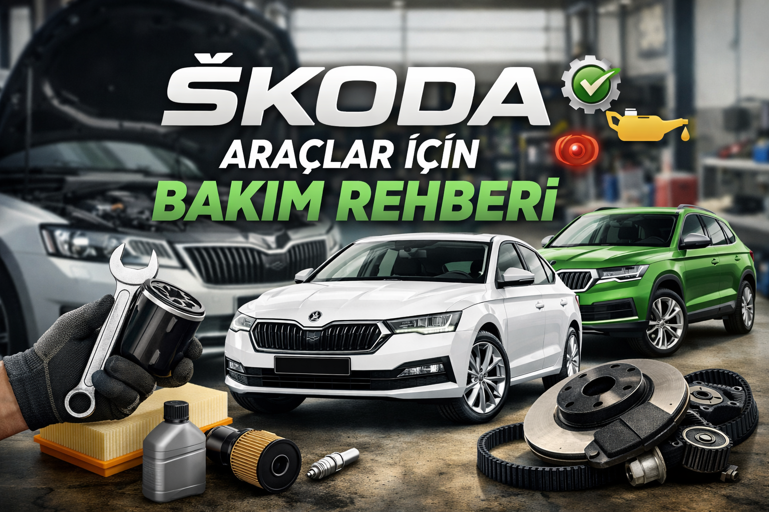 Škoda araç bakım rehberi motor bakım parçaları