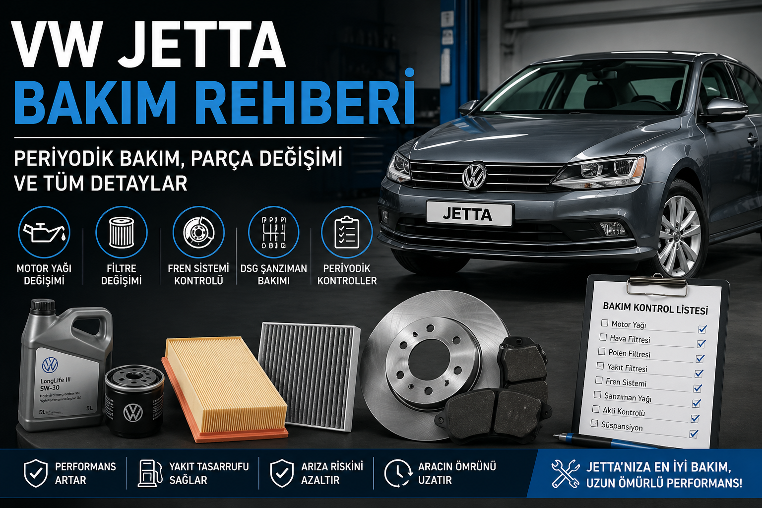 VW Jetta bakım rehberi motor ve periyodik bakım görseli