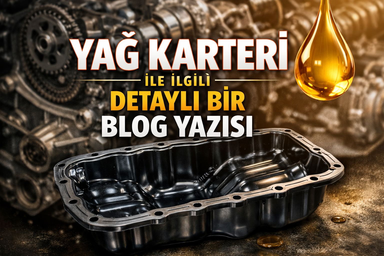 Yağ karteri motor alt parçası ve yağ haznesi görünümü