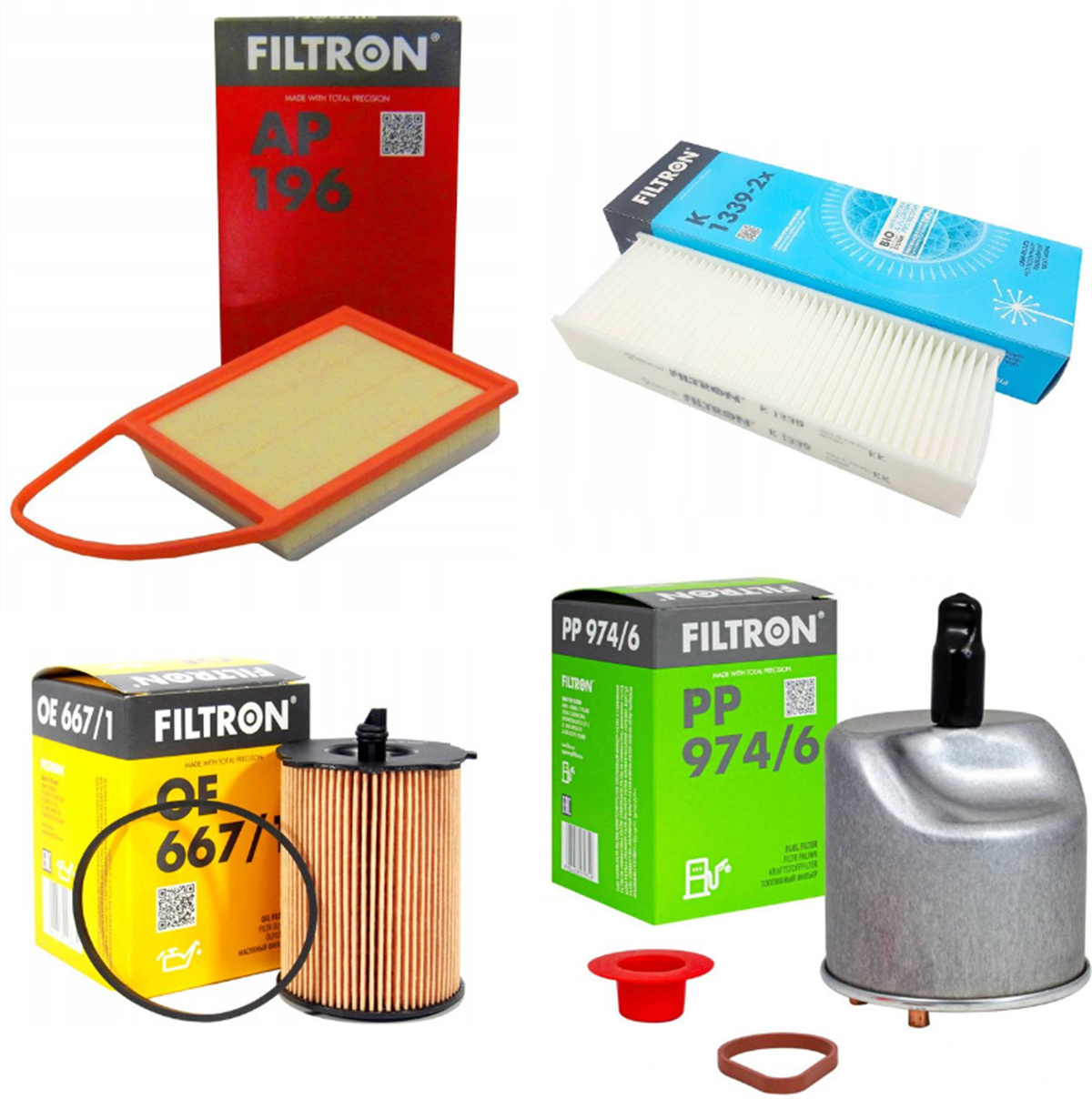 Citroen C-Elyse 1.6 Hdi Periyodik Yağ Bakım Filtre Seti Filtron Marka 1444.TV-TAMT6714FDE-1906.E6-9678792080