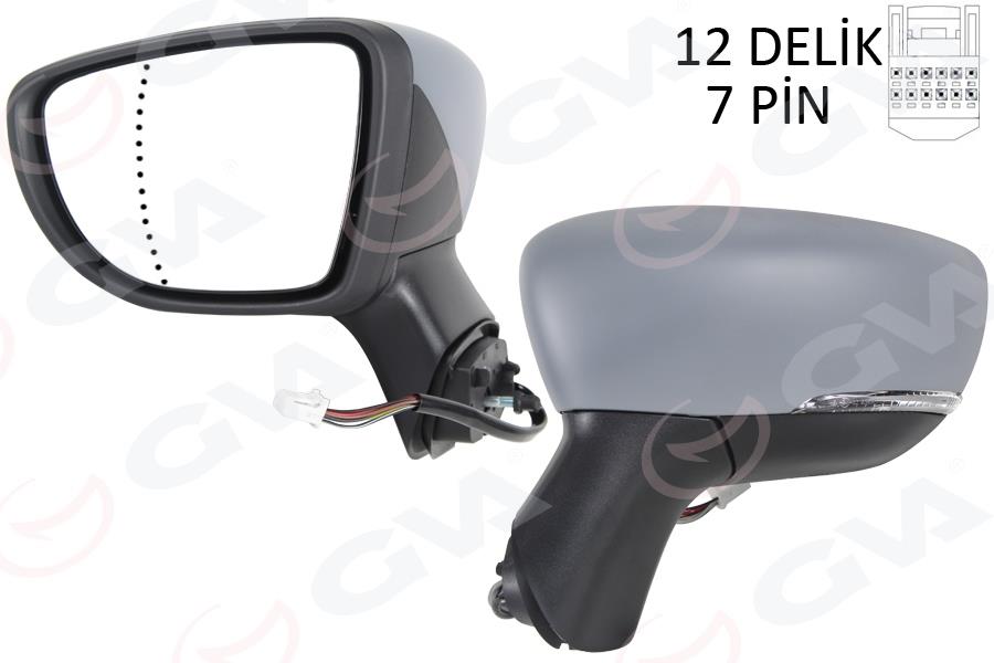 GVADış Dikiz Aynası Sol Eletrikli Isıtmalı Sinyalli Astarlı Asferik Captur 17-GVA 1014821