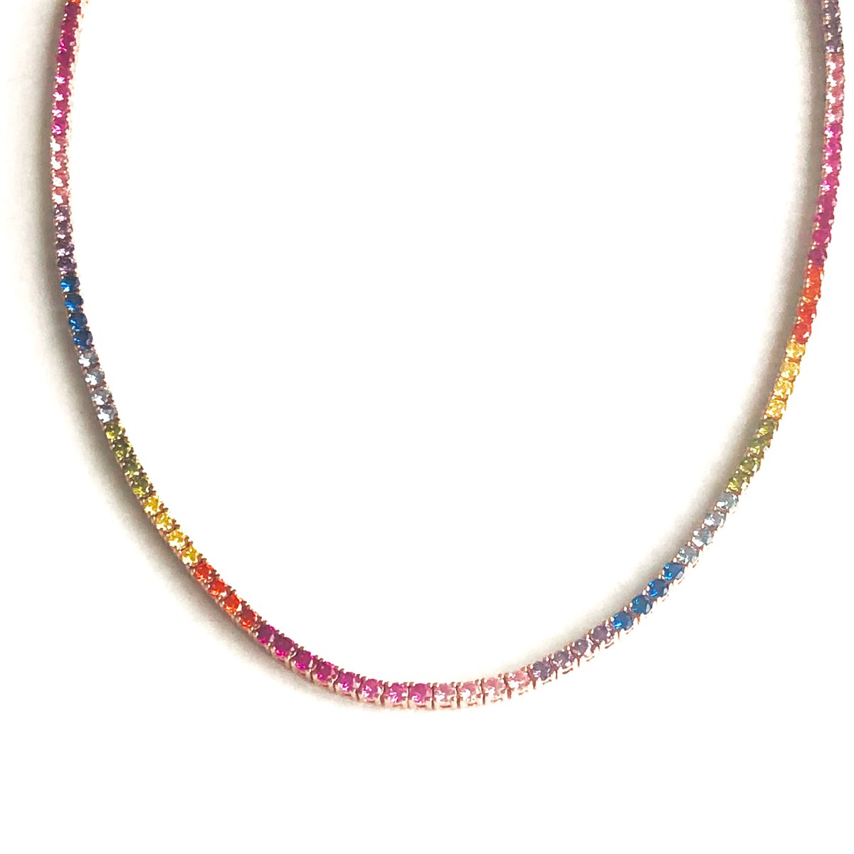 2 mm Taşlı Multicolor Suyolu İthal Kolye